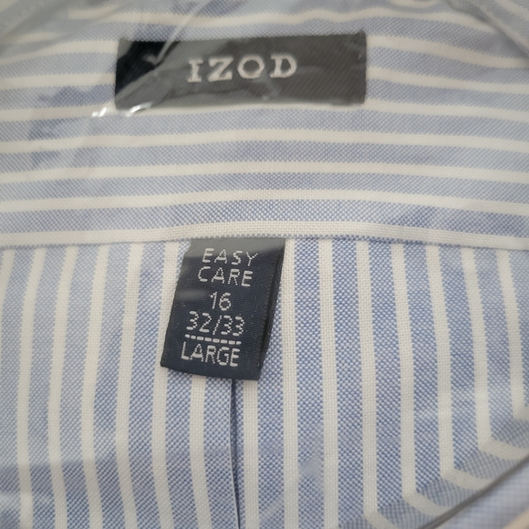 IZOD Blue Striped Men's Shirt - Picture 2 of 4